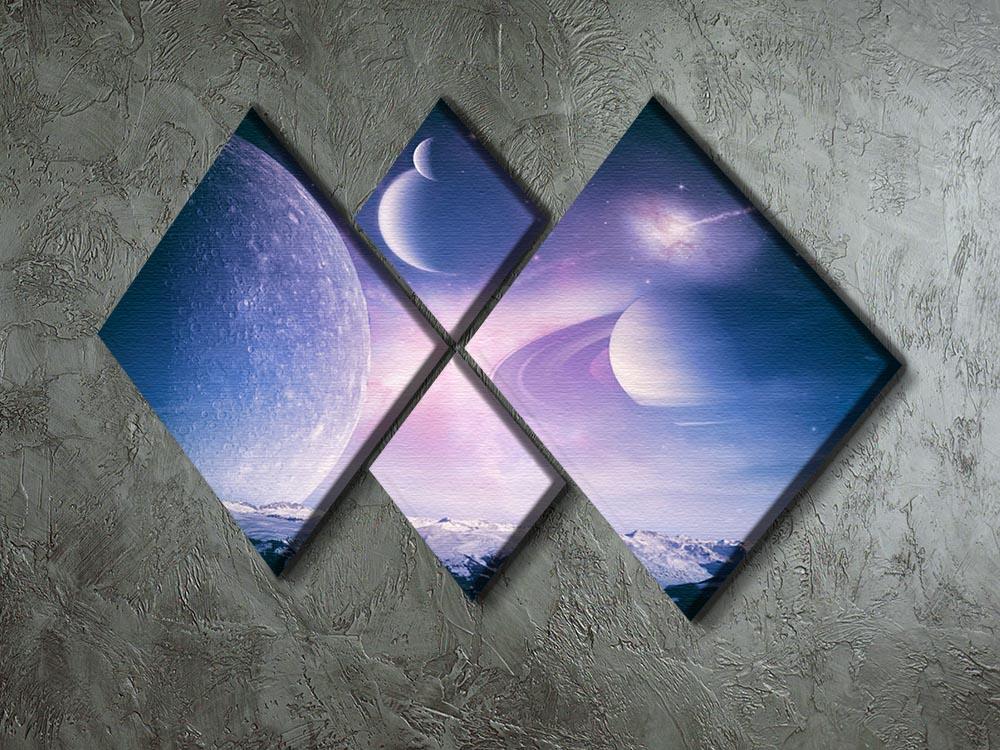Ice world and planets 4 Square Multi Panel Canvas - Canvas Art Rocks - 2