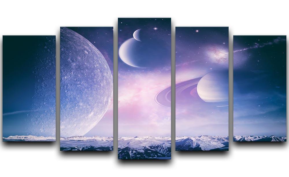 Ice world and planets 5 Split Panel Canvas  - Canvas Art Rocks - 1