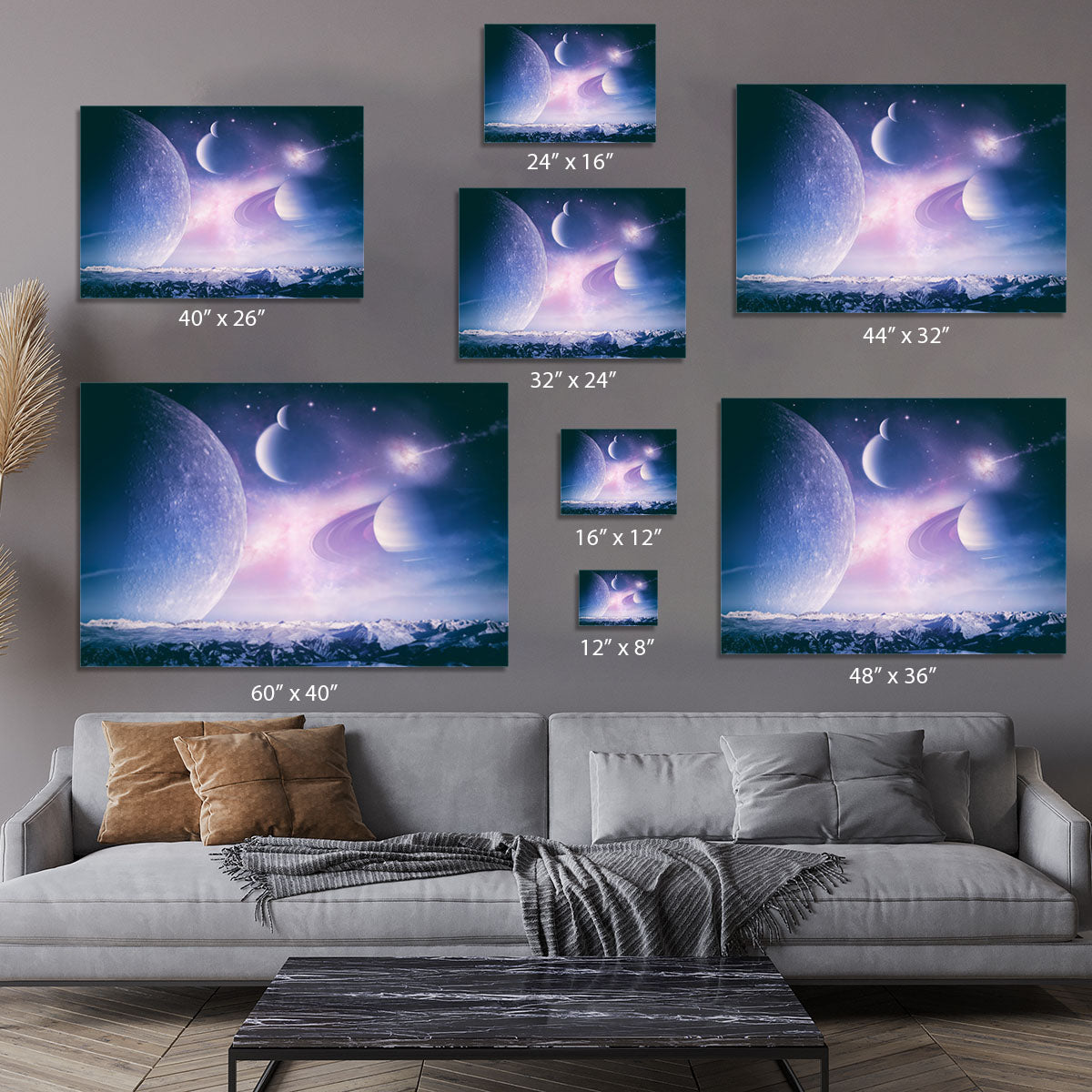 Ice world and planets Canvas Print or Poster - Canvas Art Rocks - 7