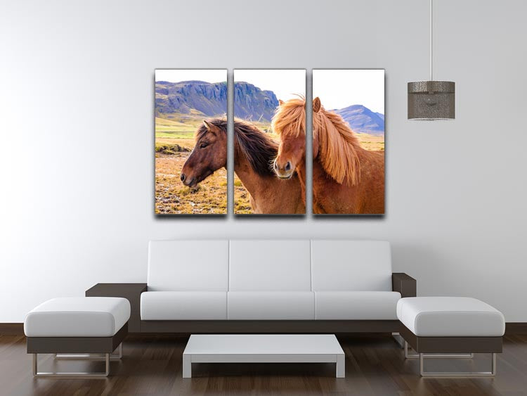 Icelandic horses 3 Split Panel Canvas Print - Canvas Art Rocks - 3