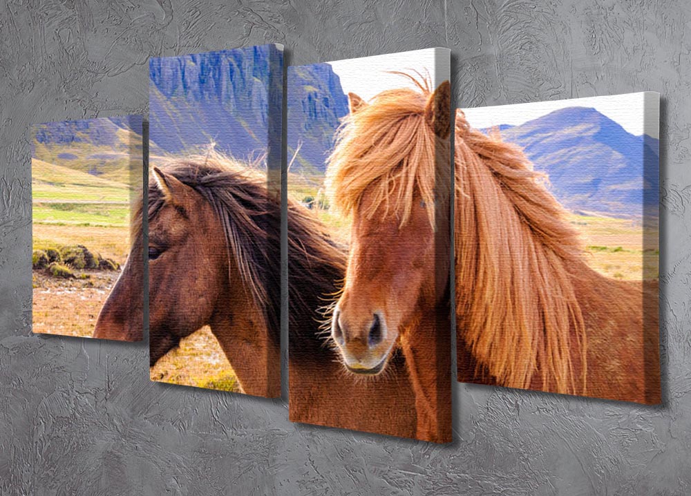 Icelandic horses 4 Split Panel Canvas - Canvas Art Rocks - 2