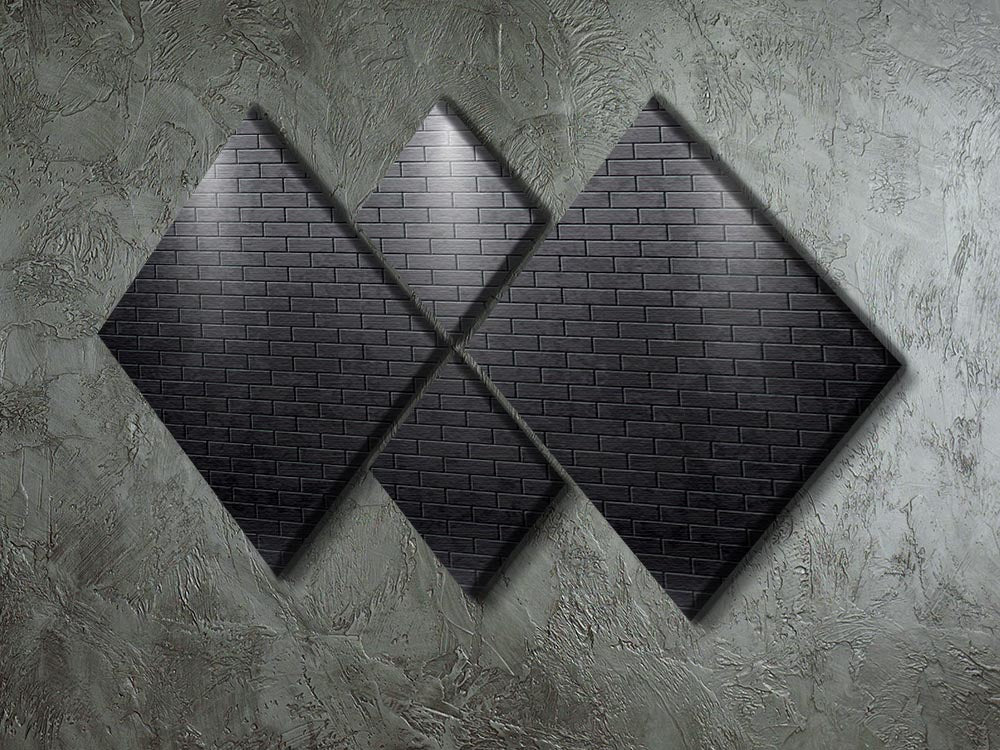 Illustartion of brick wall black 4 Square Multi Panel Canvas - Canvas Art Rocks - 2