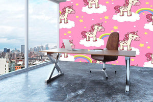 Illustration of horses in the clouds Wall Mural Wallpaper - Canvas Art Rocks - 3
