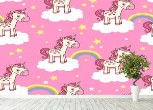 Illustration of horses in the clouds Wall Mural Wallpaper - Canvas Art Rocks - 4