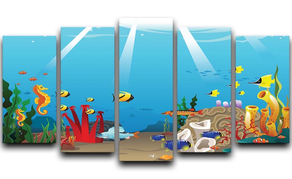 Illustration of marine life design 5 Split Panel Canvas  - Canvas Art Rocks - 1