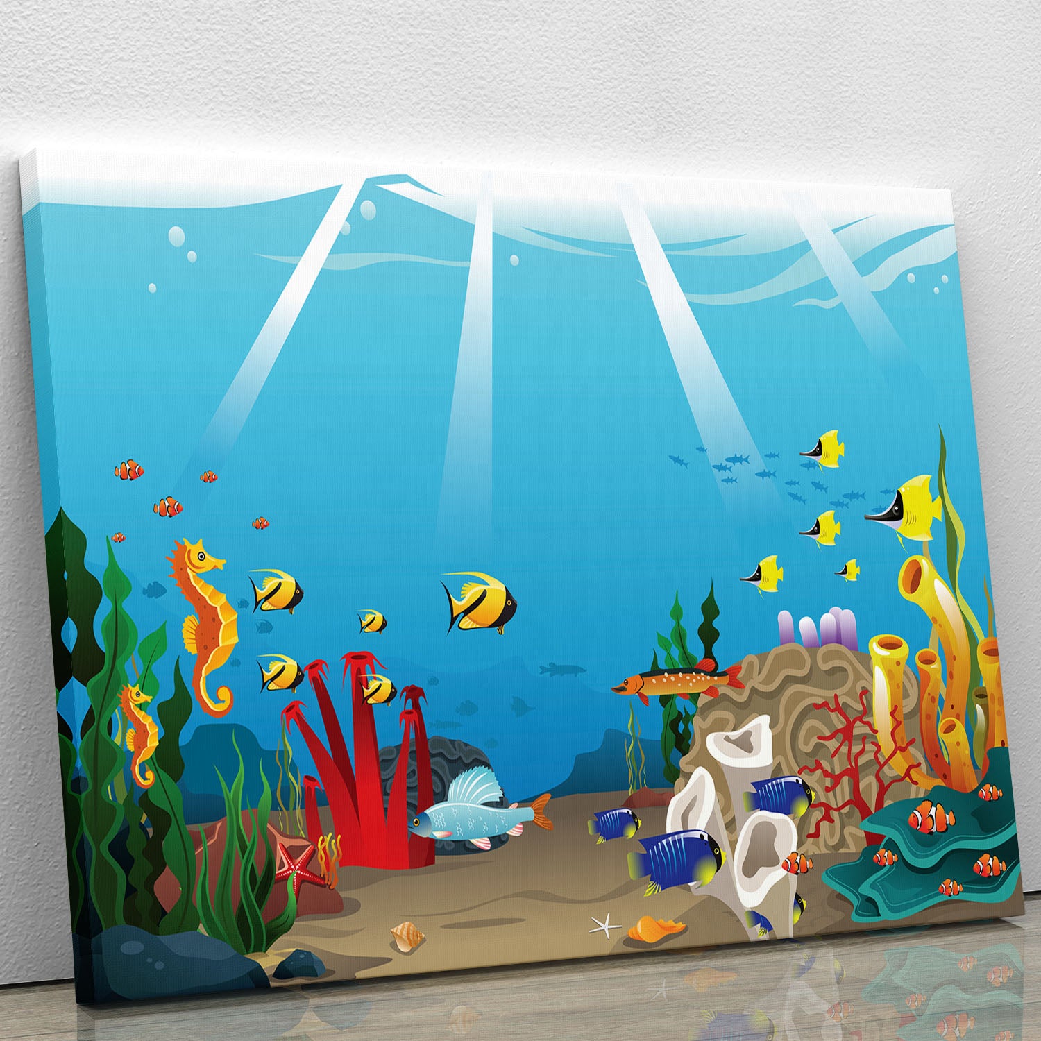 Illustration of marine life design Canvas Print or Poster - Canvas Art Rocks - 1