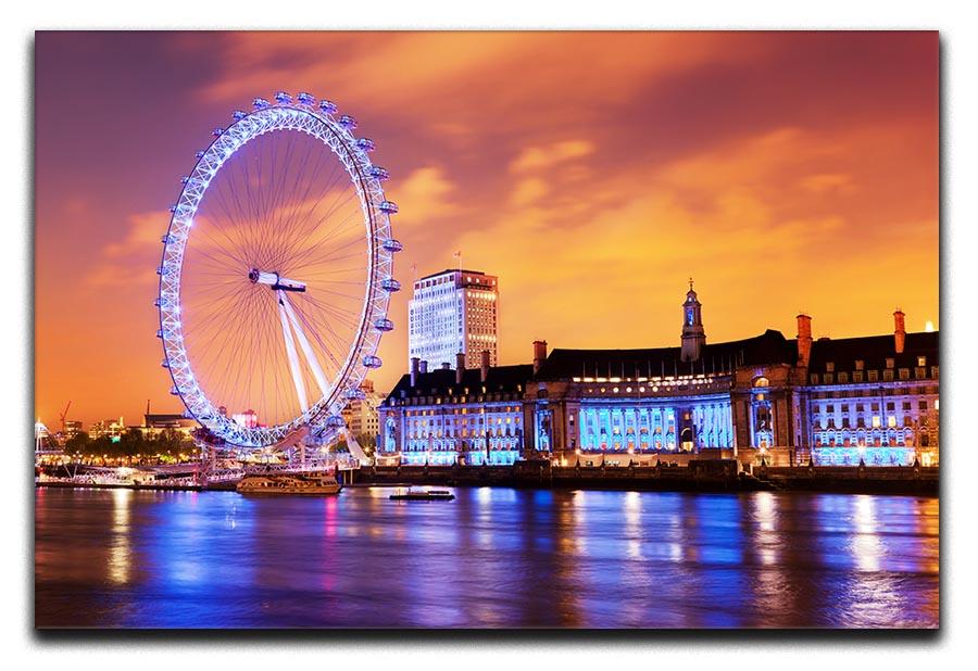 Ilumination of the London Eye Canvas Print or Poster  - Canvas Art Rocks - 1