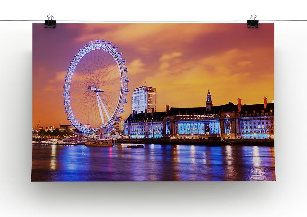 Ilumination of the London Eye Canvas Print or Poster - Canvas Art Rocks - 2