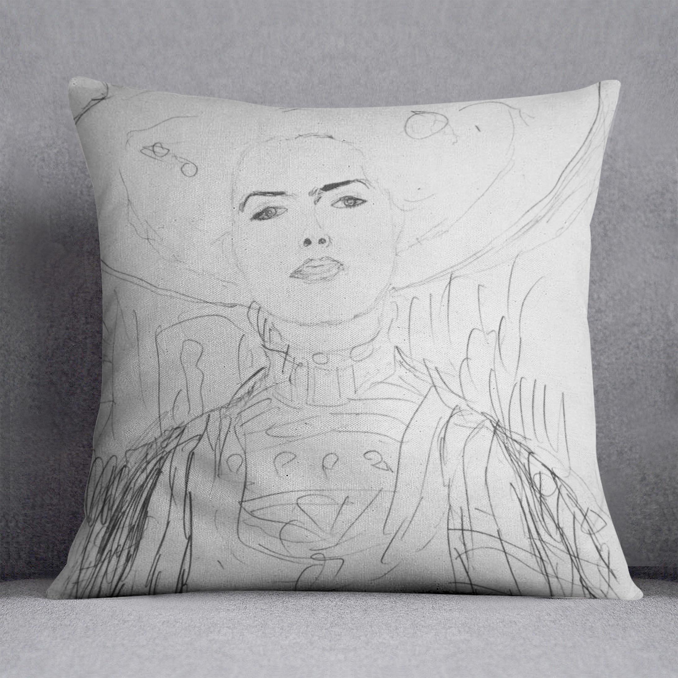 Image of a girl with a big hat by Klimt Cushion