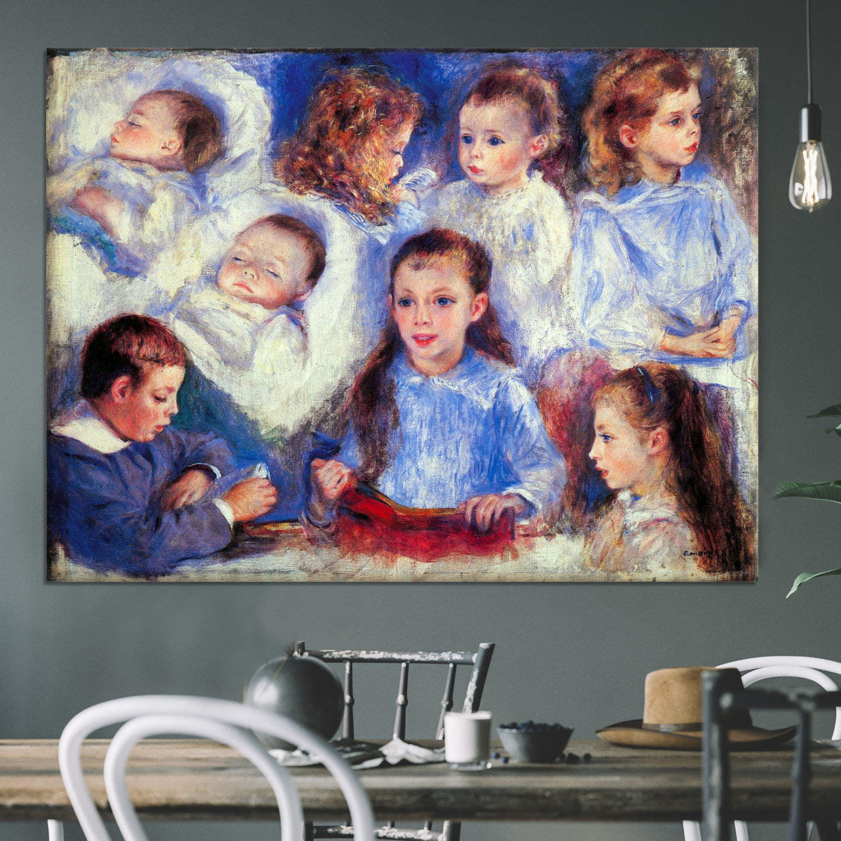 Images of childrens character heads by Renoir Canvas Print or Poster - Canvas Art Rocks - 3