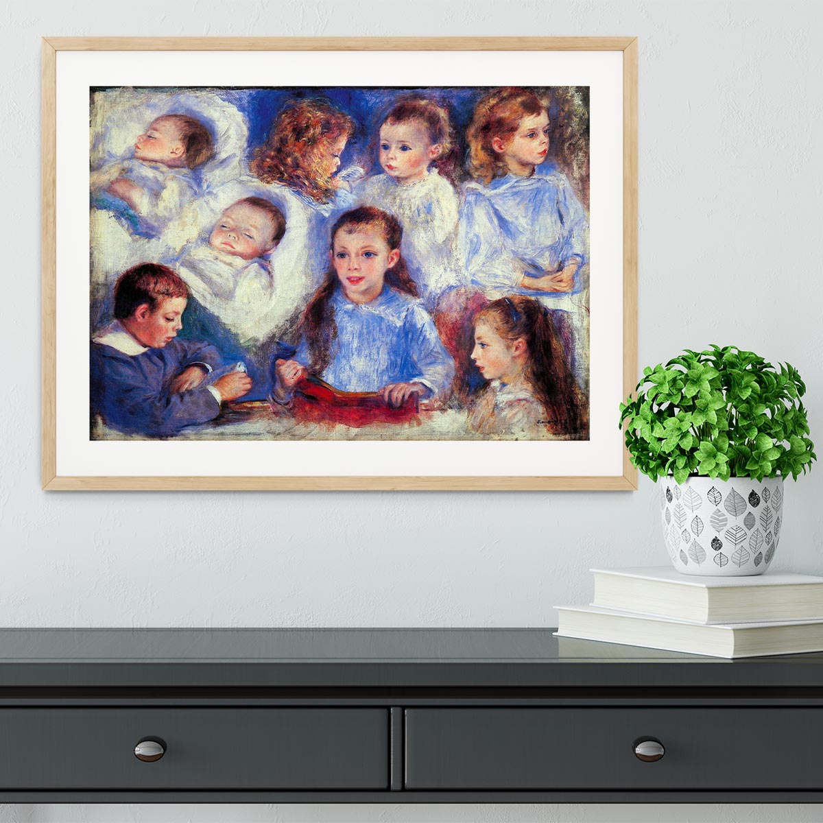 Images of childrens character heads by Renoir Framed Print - Canvas Art Rocks - 3
