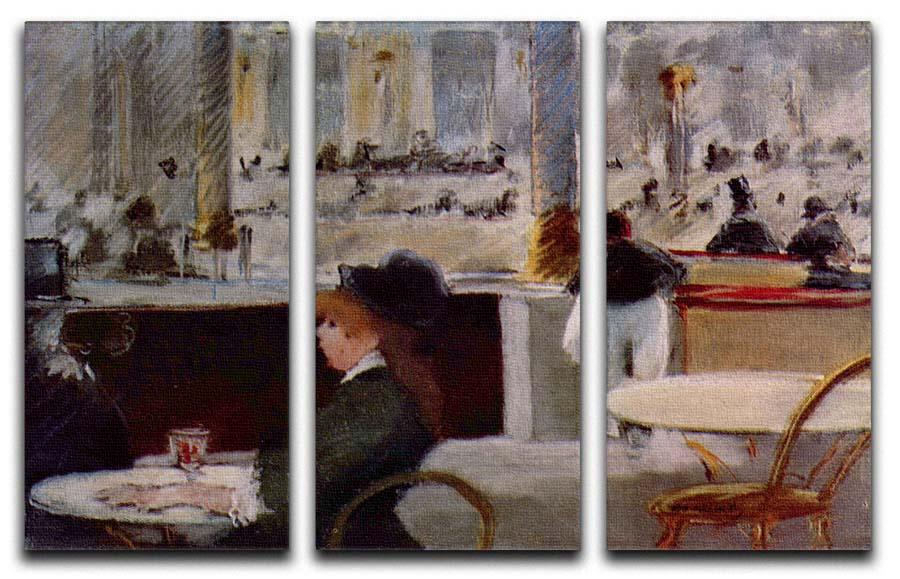 In Cafe 1 by Manet 3 Split Panel Canvas Print - Canvas Art Rocks - 1