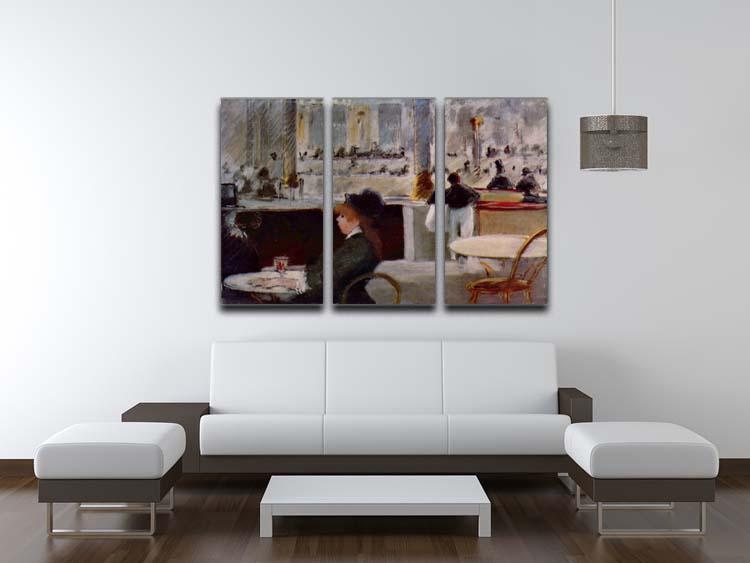 In Cafe 1 by Manet 3 Split Panel Canvas Print - Canvas Art Rocks - 3