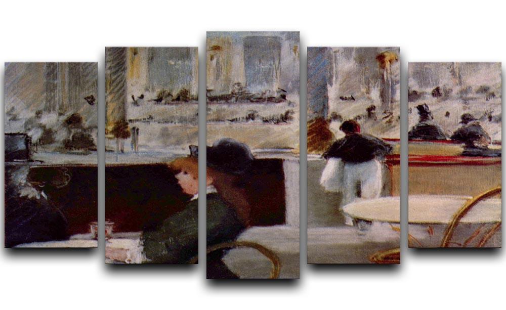 In Cafe 1 by Manet 5 Split Panel Canvas  - Canvas Art Rocks - 1