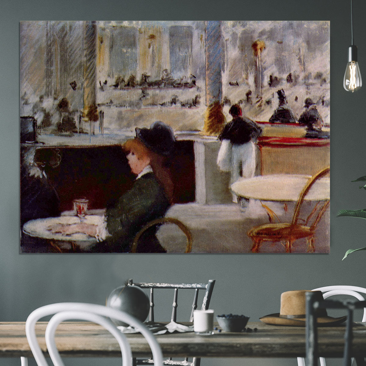 In Cafe 1 by Manet Canvas Print or Poster - Canvas Art Rocks - 3