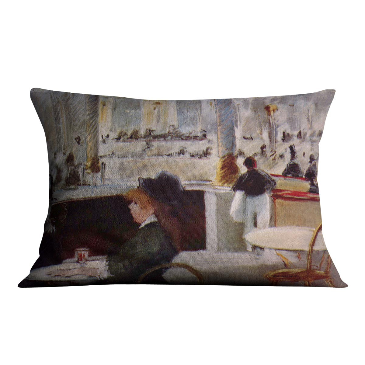 In Cafe 1 by Manet Cushion