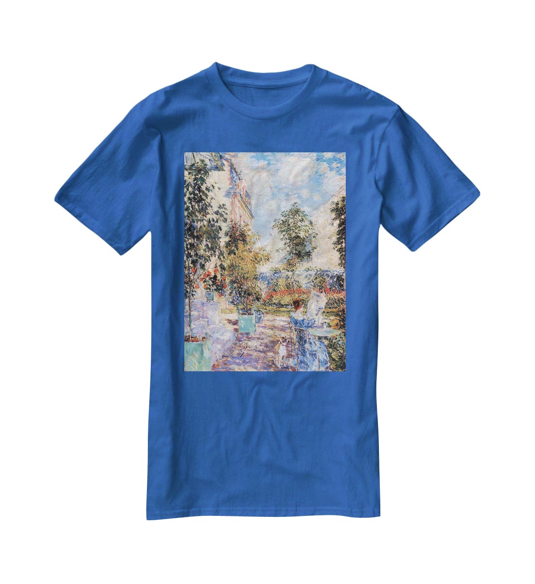 In a French garden by Hassam T-Shirt - Canvas Art Rocks - 2