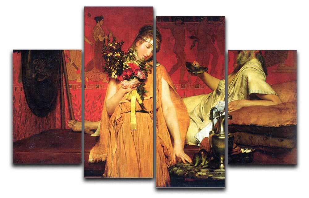 In a state of trepidation by Alma Tadema 4 Split Panel Canvas - Canvas Art Rocks - 1