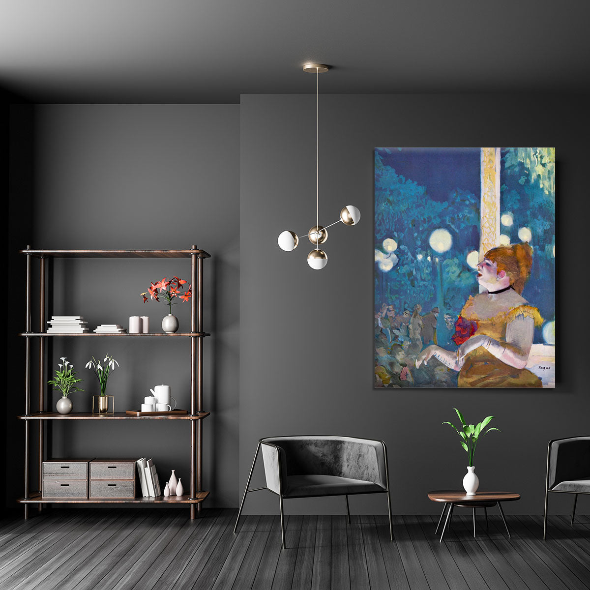 In concert Cafe The Songs of the dog by Degas Canvas Print or Poster - Canvas Art Rocks - 5