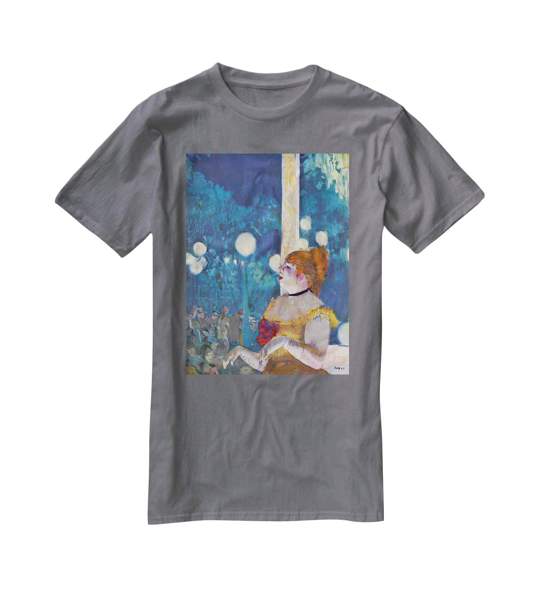 In concert Cafe The Songs of the dog by Degas T-Shirt - Canvas Art Rocks - 3