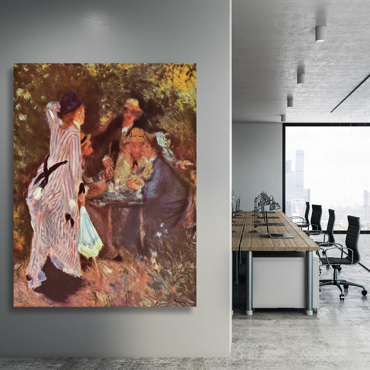 In the Garden in the garden bower of Moulin de la Galette by Renoir Canvas Print or Poster - Canvas Art Rocks - 3