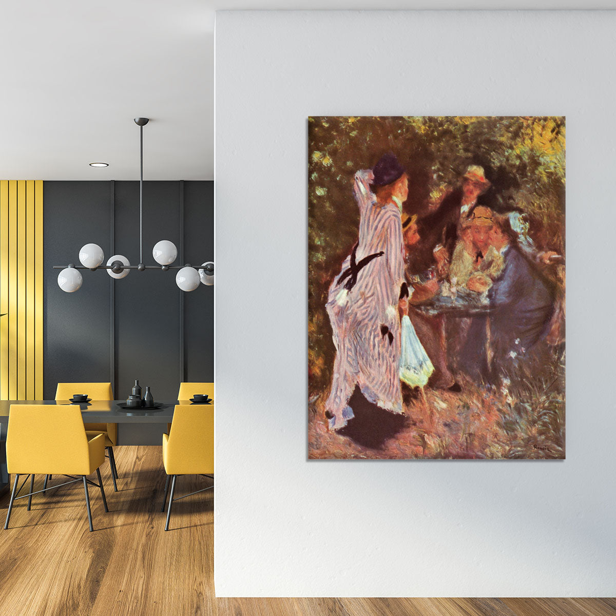 In the Garden in the garden bower of Moulin de la Galette by Renoir Canvas Print or Poster - Canvas Art Rocks - 4