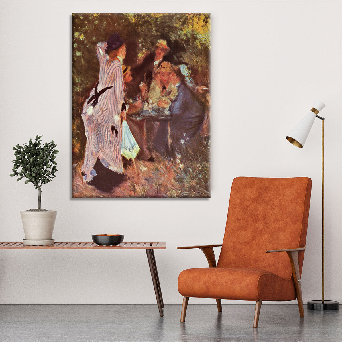 In the Garden in the garden bower of Moulin de la Galette by Renoir Canvas Print or Poster - Canvas Art Rocks - 6