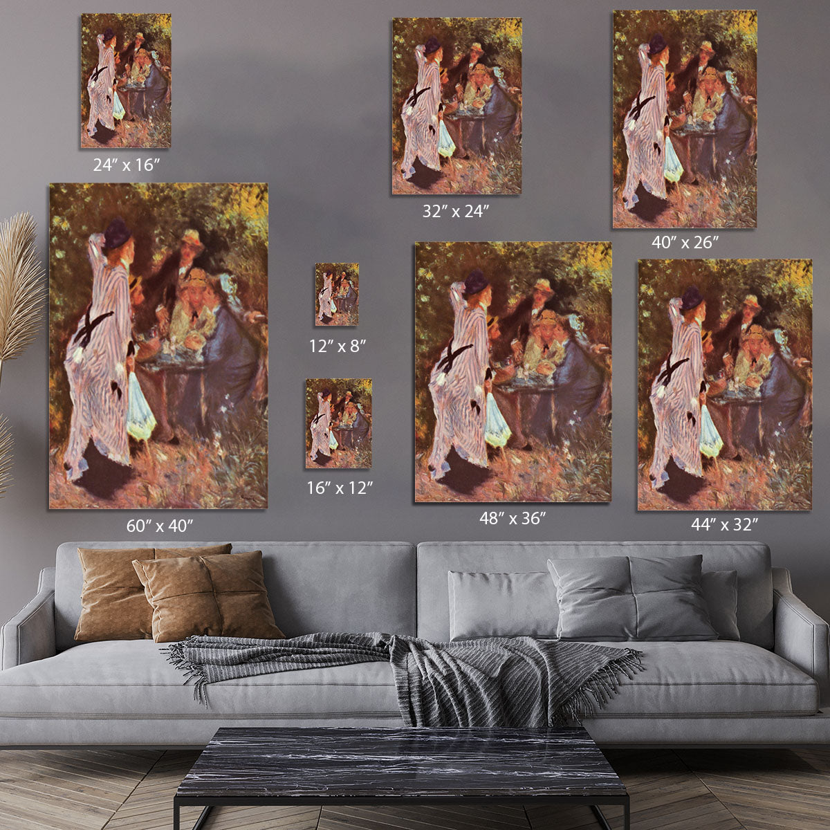 In the Garden in the garden bower of Moulin de la Galette by Renoir Canvas Print or Poster - Canvas Art Rocks - 7