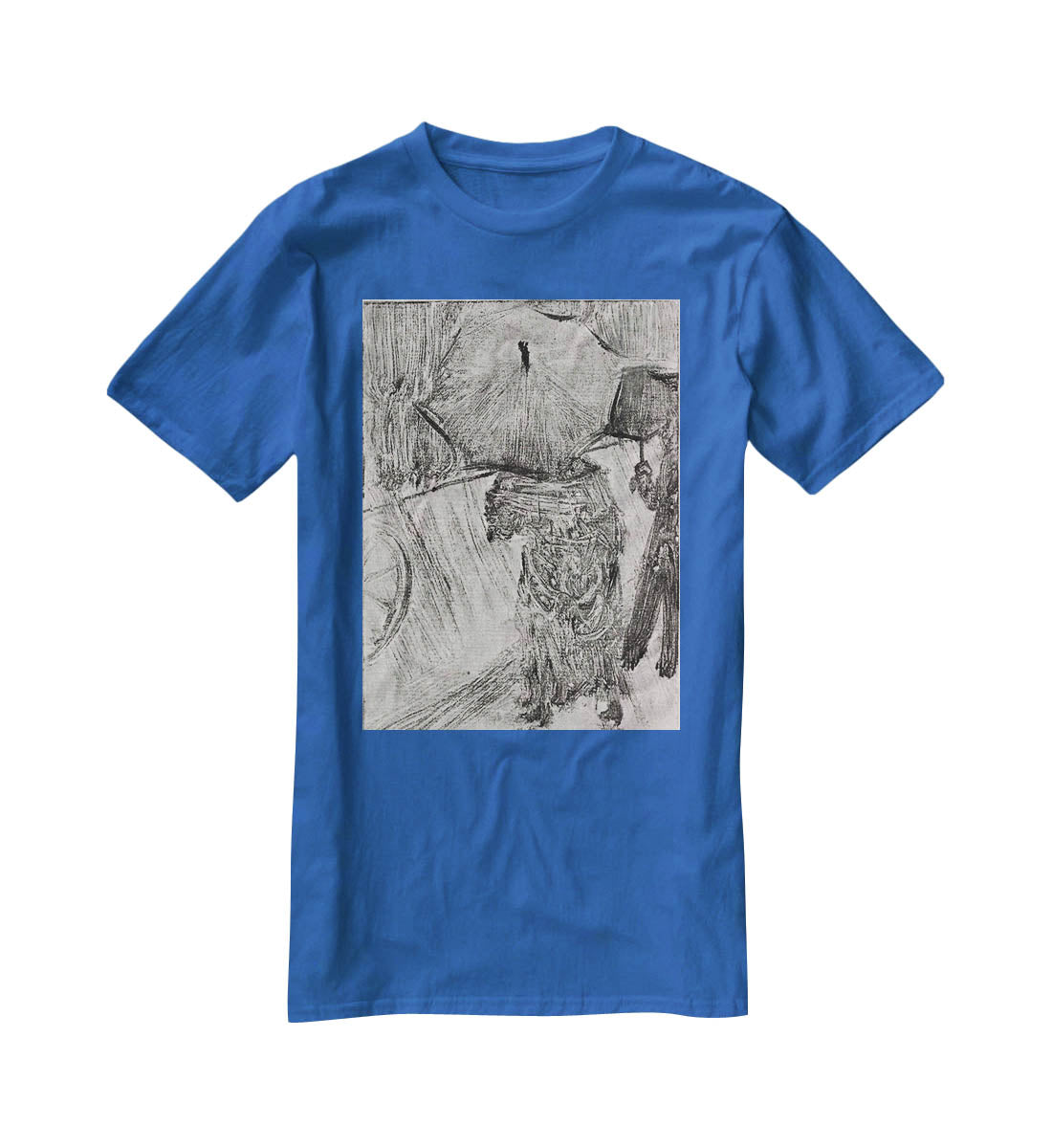 In the Rain by Degas T-Shirt - Canvas Art Rocks - 2