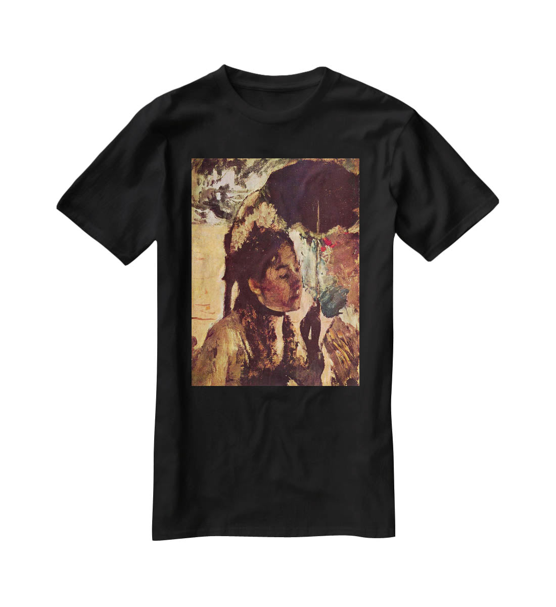 In the Tuileries Woman with Parasol by Degas T-Shirt - Canvas Art Rocks - 1