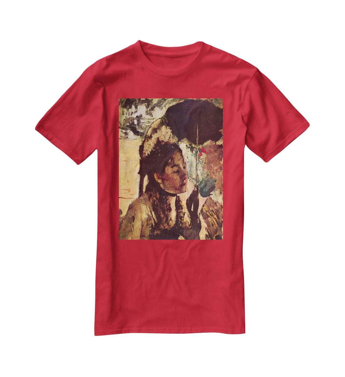 In the Tuileries Woman with Parasol by Degas T-Shirt - Canvas Art Rocks - 4