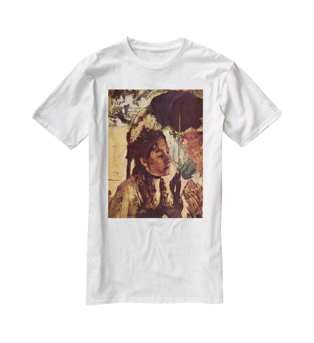 In the Tuileries Woman with Parasol by Degas T-Shirt - Canvas Art Rocks - 5