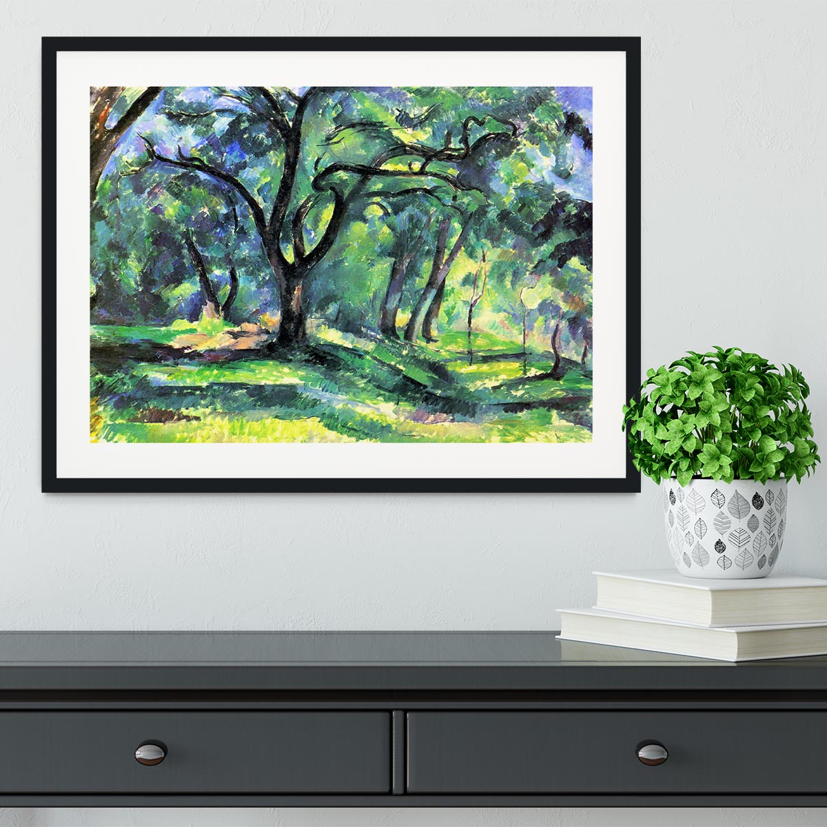 In the Woods by Cezanne Framed Print - Canvas Art Rocks - 1