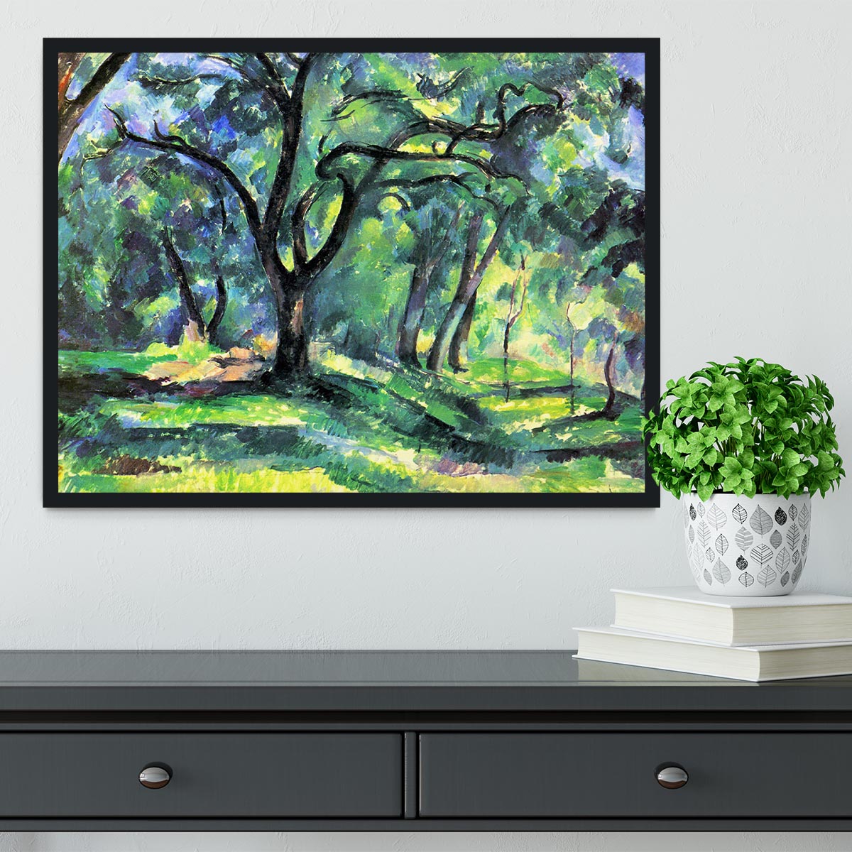 In the Woods by Cezanne Framed Print - Canvas Art Rocks - 2