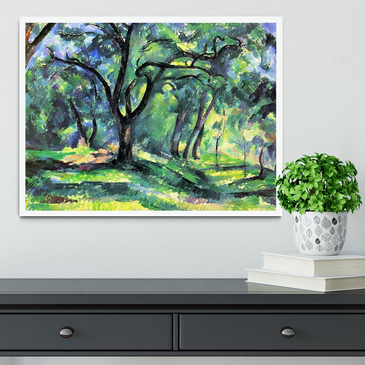 In the Woods by Cezanne Framed Print - Canvas Art Rocks -6