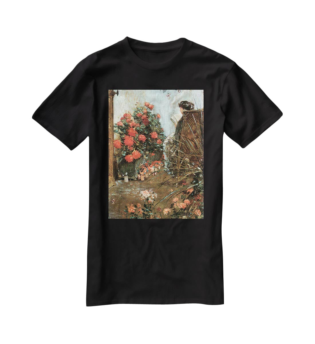 In the garden in Villiers-le-Bel by Hassam T-Shirt - Canvas Art Rocks - 1