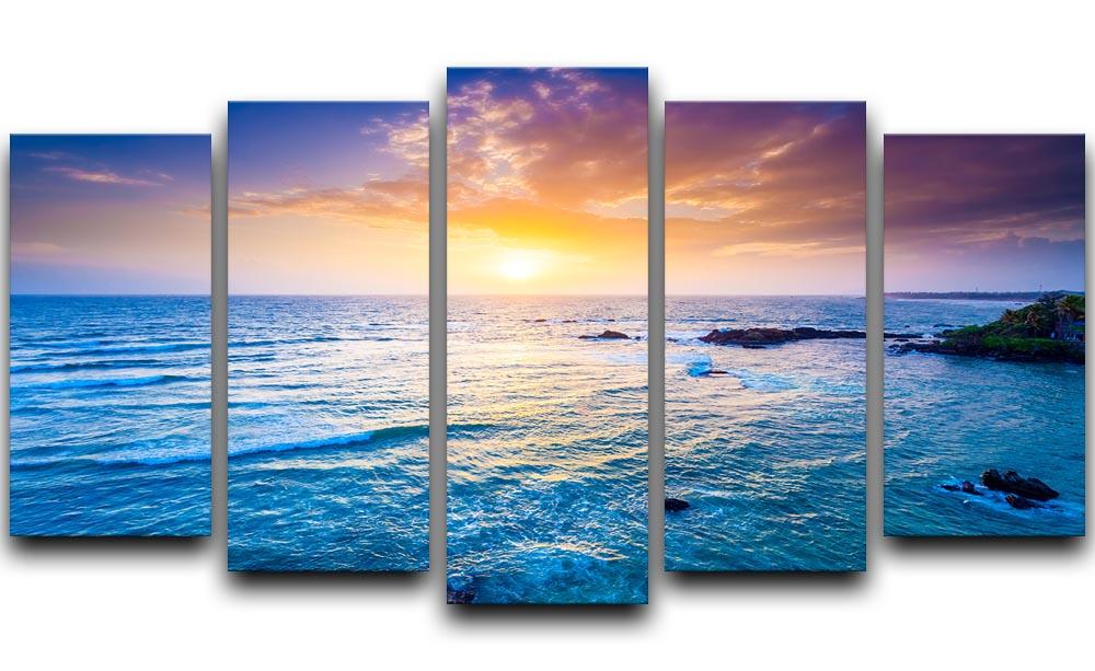 Indian ocean on sunset 5 Split Panel Canvas  - Canvas Art Rocks - 1