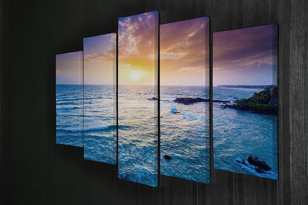 Indian ocean on sunset 5 Split Panel Canvas  - Canvas Art Rocks - 2