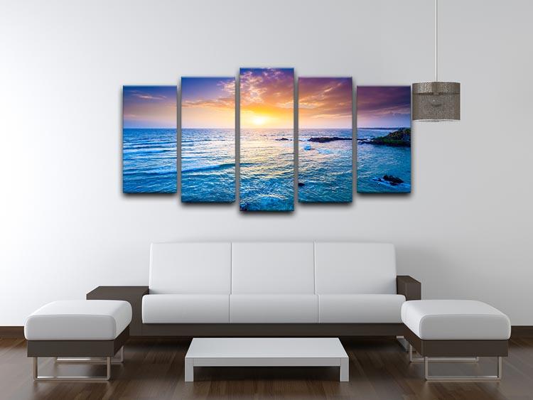 Indian ocean on sunset 5 Split Panel Canvas  - Canvas Art Rocks - 3