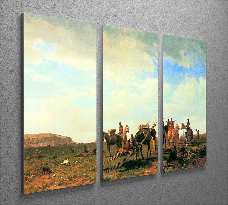 Indians near Fort Laramie by Bierstadt 3 Split Panel Canvas Print - Canvas Art Rocks - 2