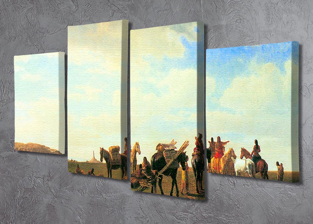 Indians near Fort Laramie by Bierstadt 4 Split Panel Canvas - Canvas Art Rocks - 2