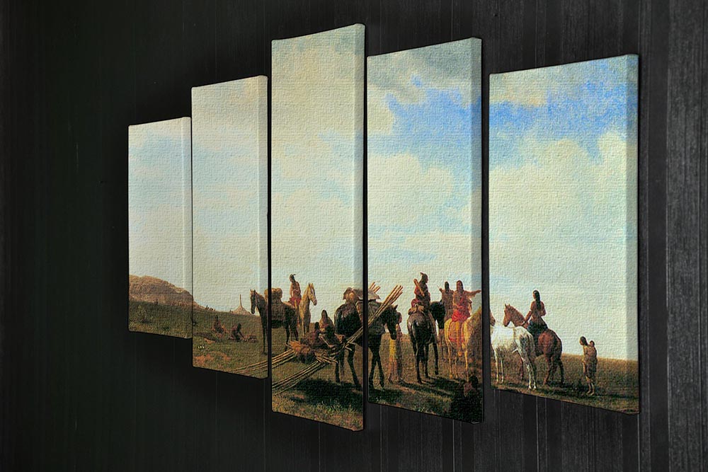 Indians near Fort Laramie by Bierstadt 5 Split Panel Canvas - Canvas Art Rocks - 2