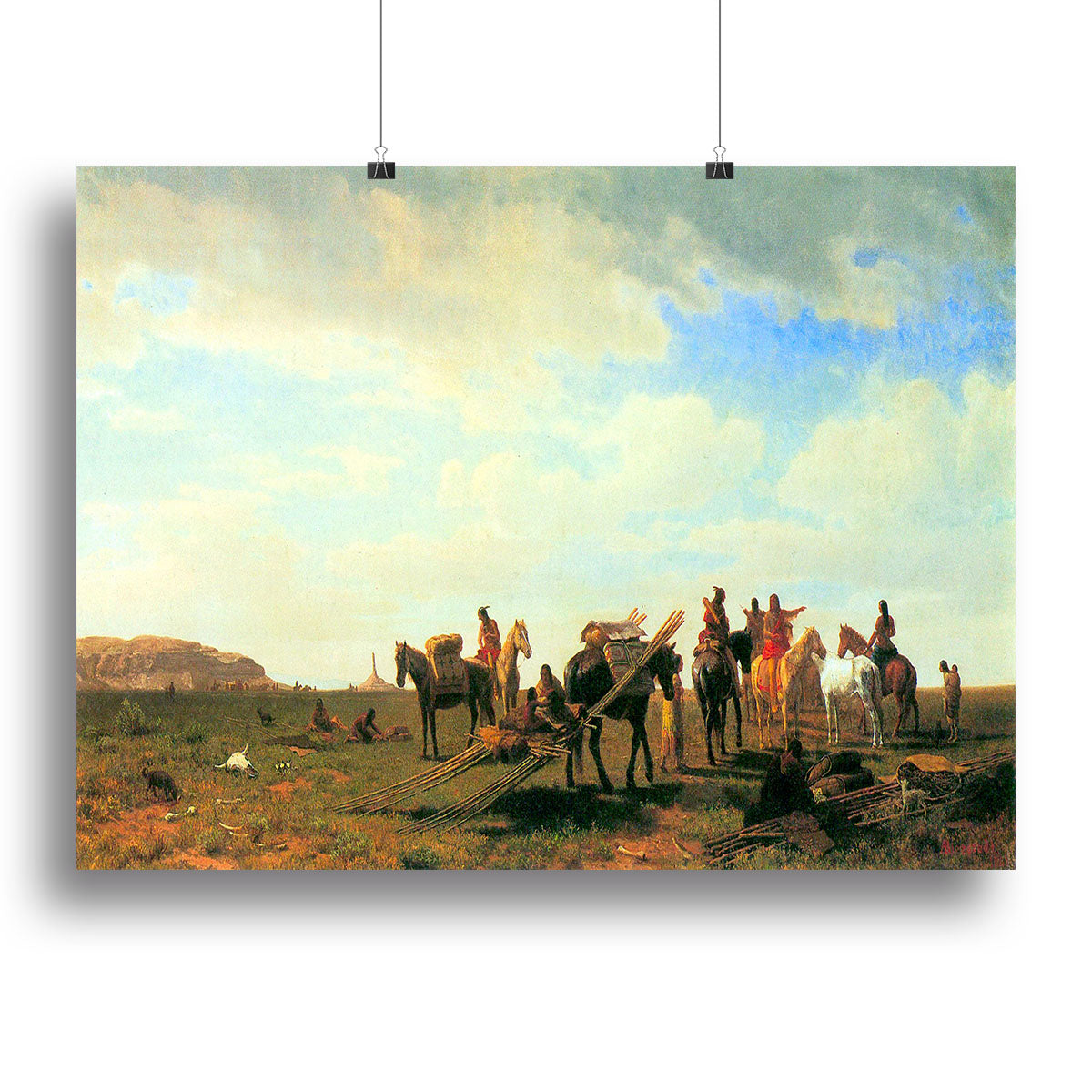 Indians near Fort Laramie by Bierstadt Canvas Print or Poster - Canvas Art Rocks - 2