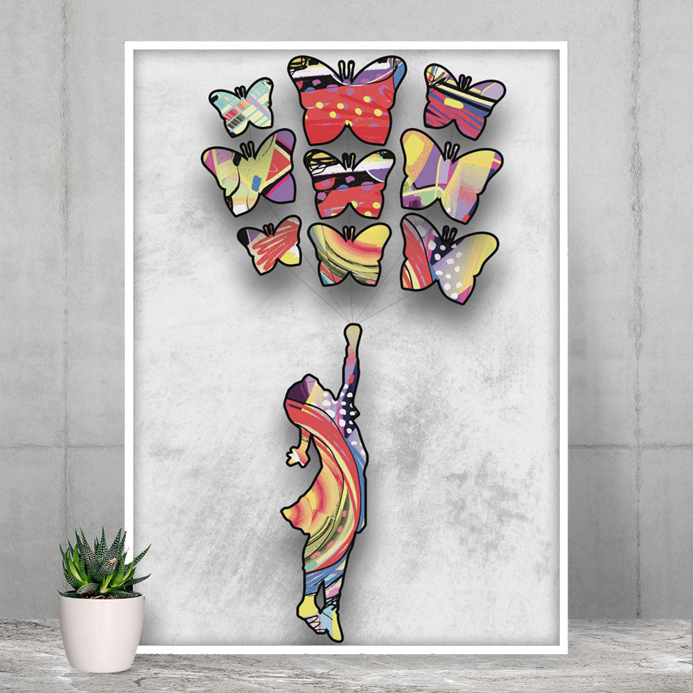 Inspired By Flying Butterflies Framed Print