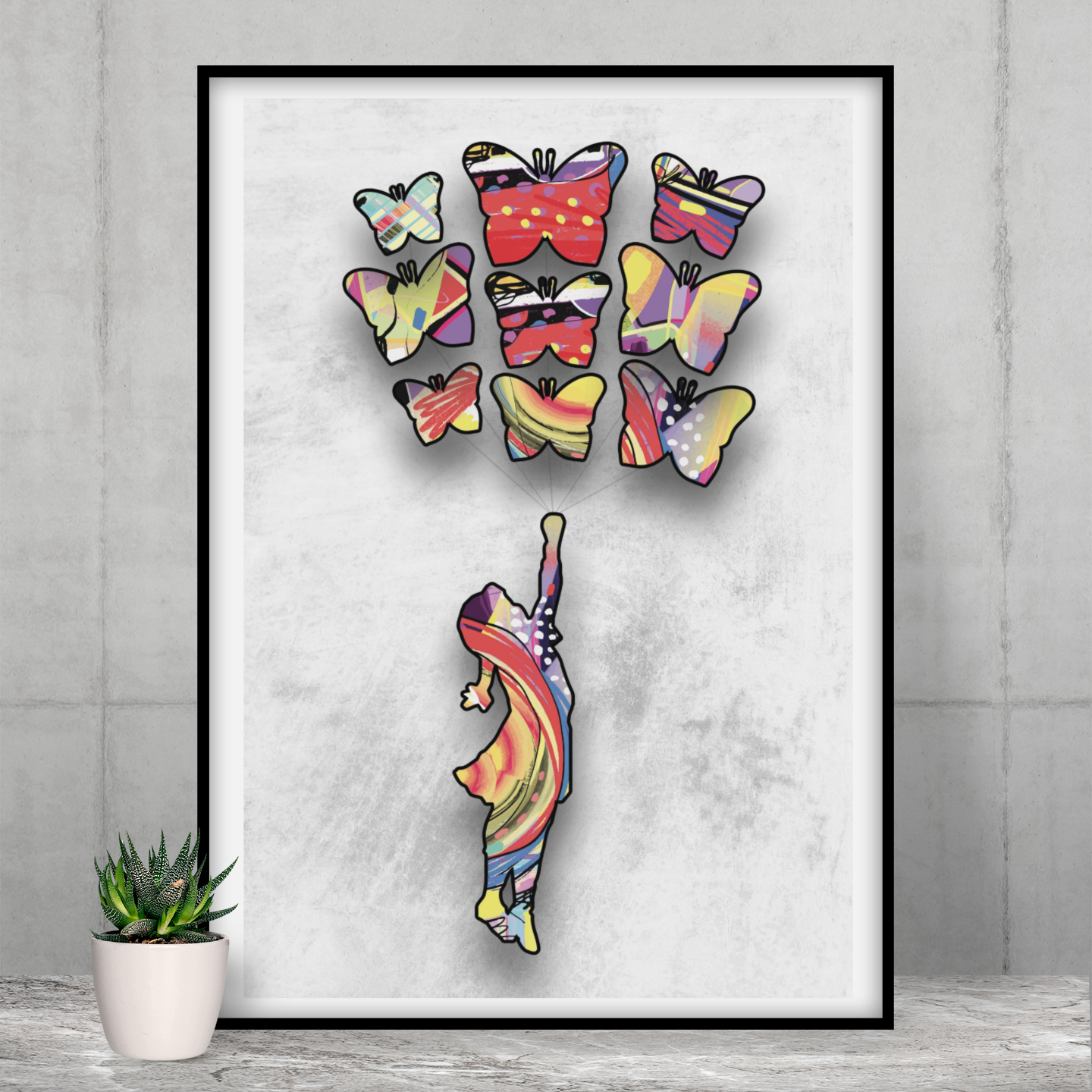 Inspired By Flying Butterflies Framed Print