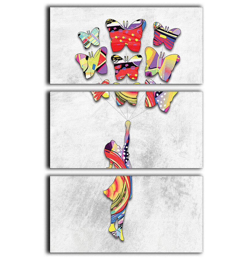 Inspired By Flying Butterflies 3 Split Panel Canvas Print - Canvas Art Rocks - 1