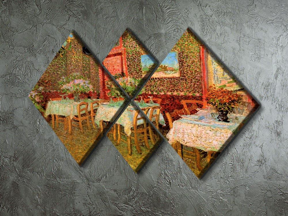 Interior of a restaurant by Van Gogh 4 Square Multi Panel Canvas - Canvas Art Rocks - 2