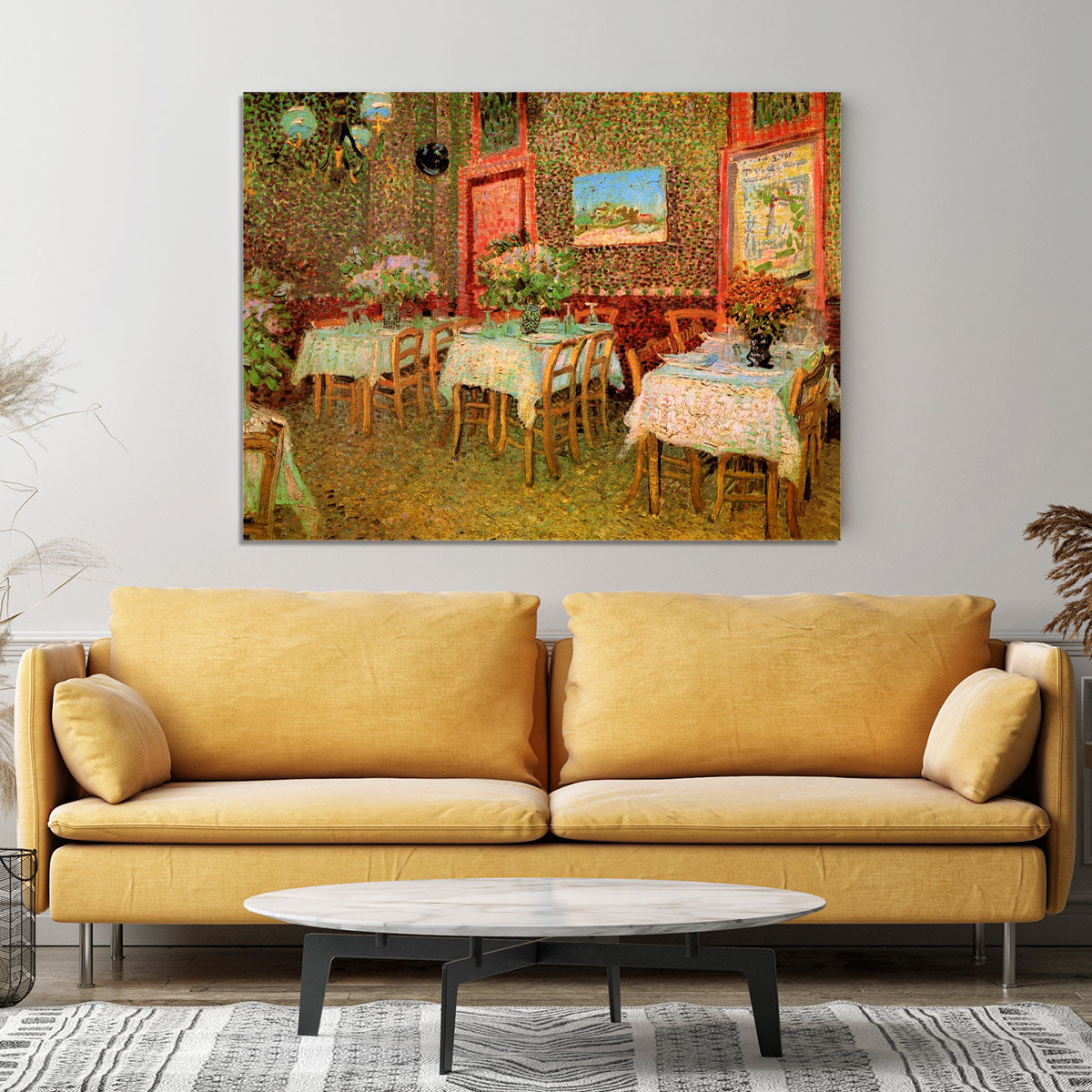 Interior of a restaurant by Van Gogh Canvas Print or Poster - Canvas Art Rocks - 4