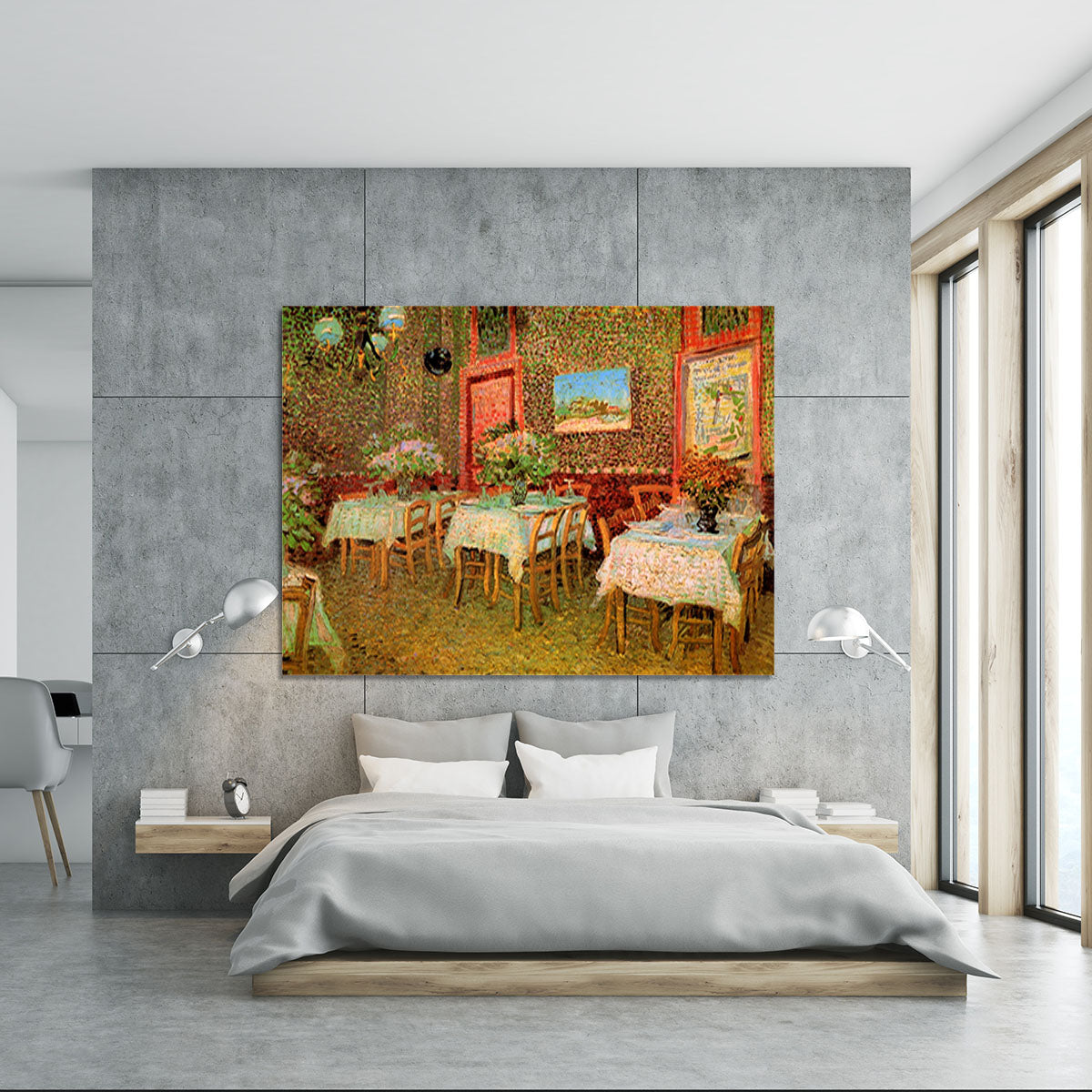 Interior of a restaurant by Van Gogh Canvas Print or Poster - Canvas Art Rocks - 5
