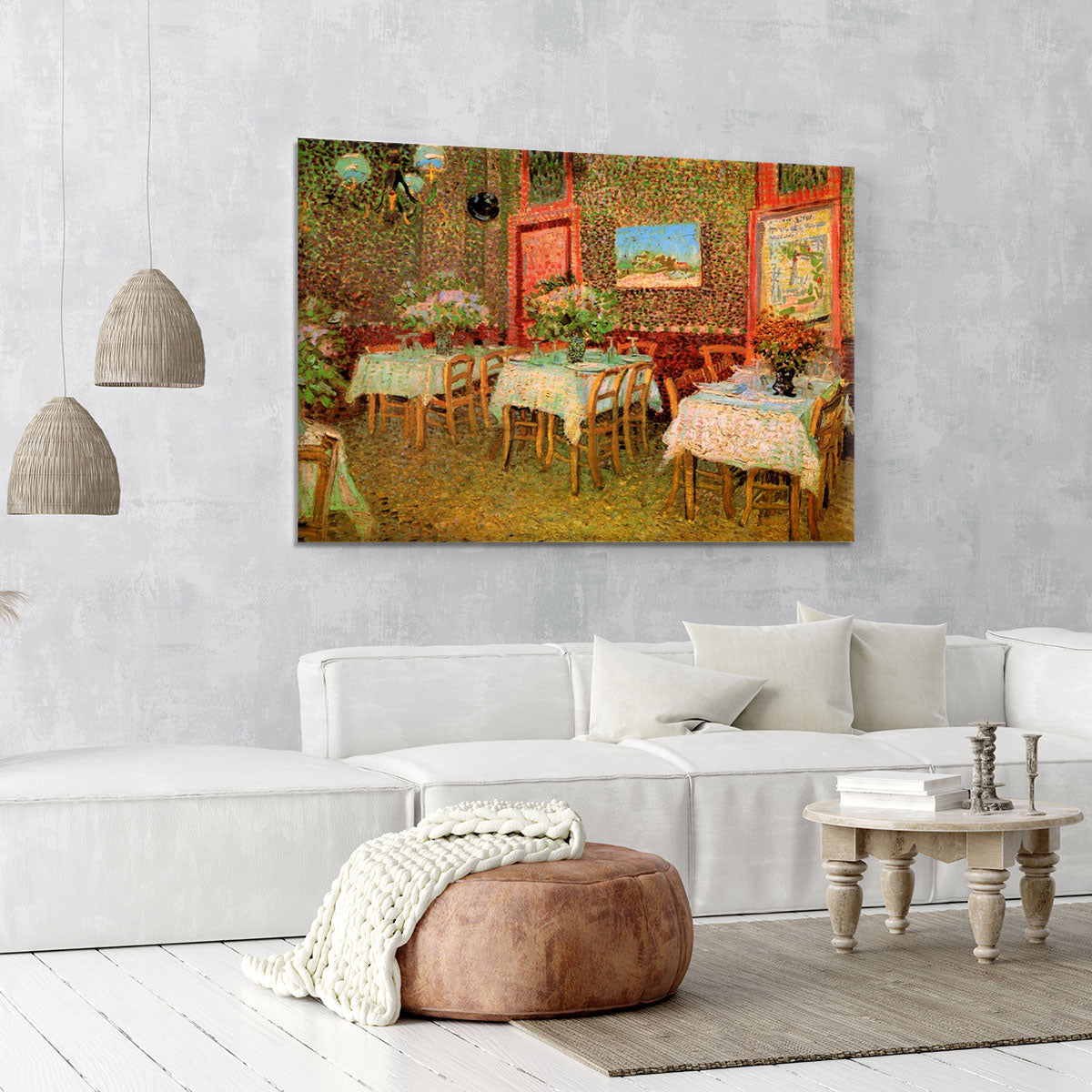 Interior of a restaurant by Van Gogh Canvas Print or Poster - Canvas Art Rocks - 6